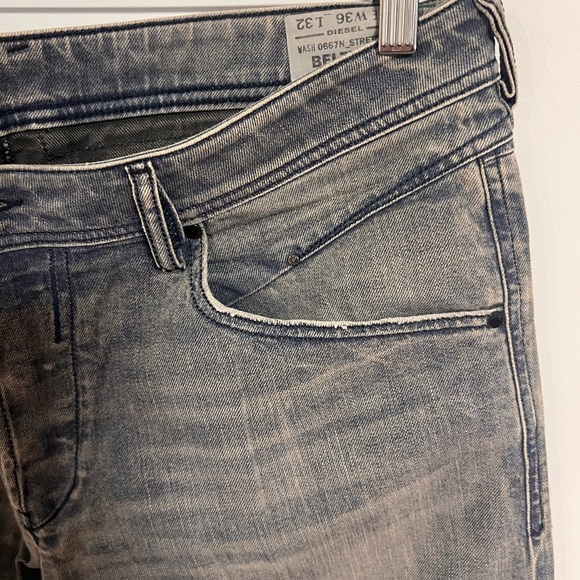 Diesel Slim Fit Faded Blue Jeans - Picture 3 of 11